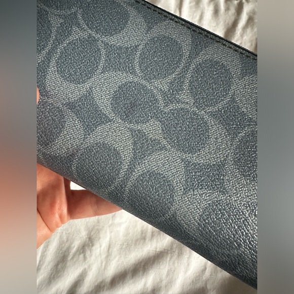 Coach Blue Signature Pattern Wallet - Picture 2 of 11